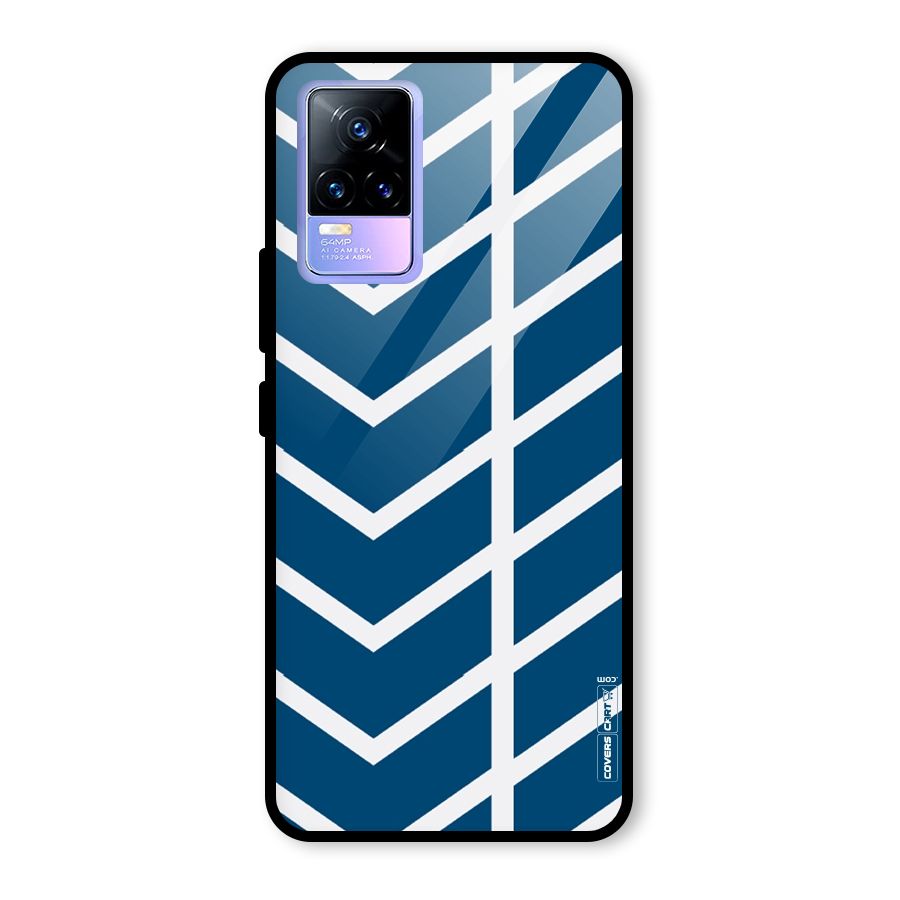 Blue White Pattern Glass Back Case for Vivo Y73