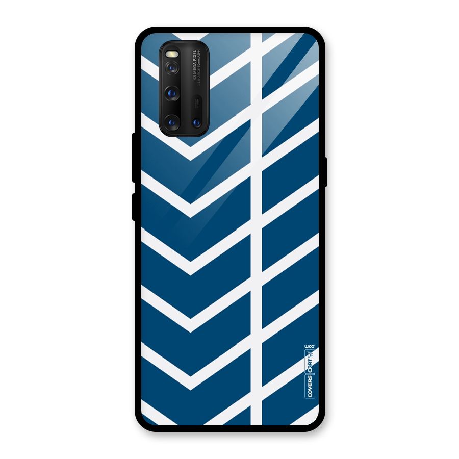 Blue White Pattern Glass Back Case for Vivo iQOO 3