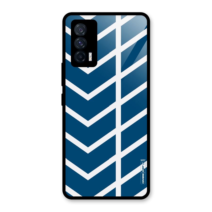 Blue White Pattern Glass Back Case for Vivo iQOO 7 5G