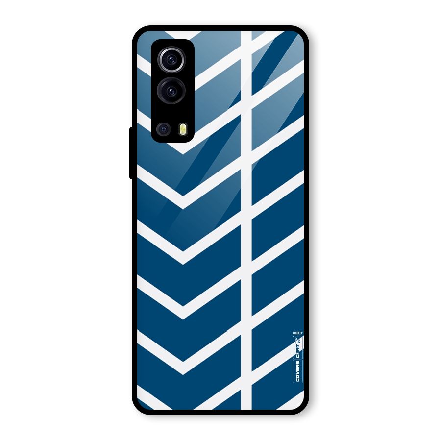 Blue White Pattern Glass Back Case for Vivo iQOO Z3