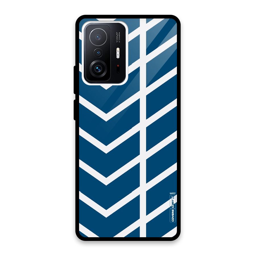 Blue White Pattern Glass Back Case for Xiaomi 11T Pro