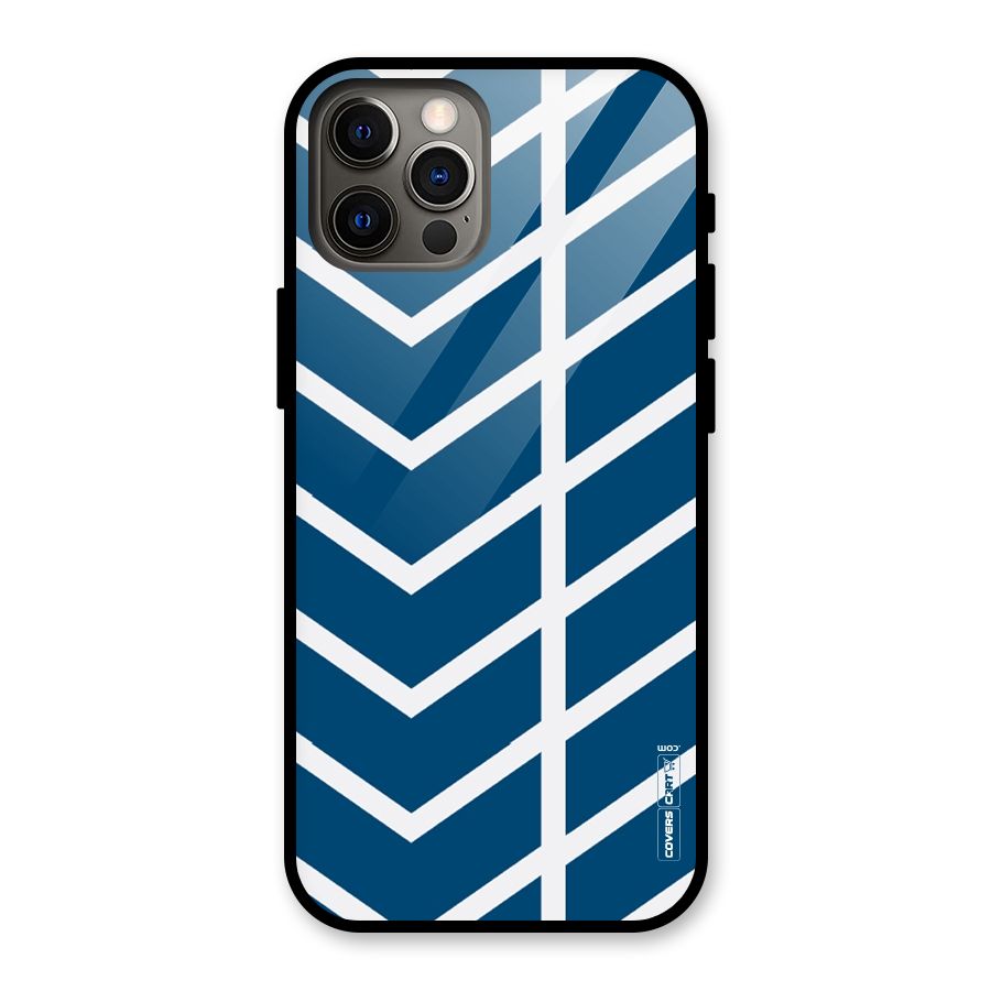 Blue White Pattern Glass Back Case for iPhone 12 Pro