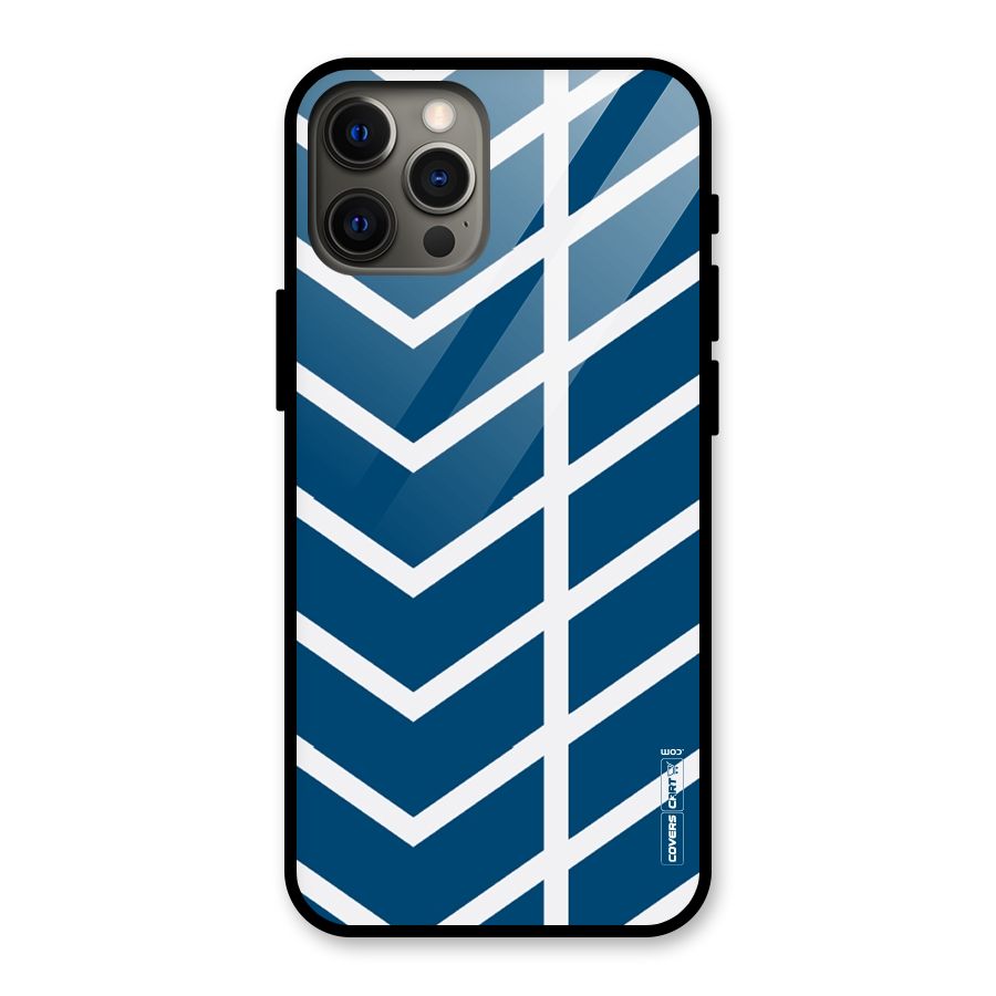 Blue White Pattern Glass Back Case for iPhone 12 Pro Max