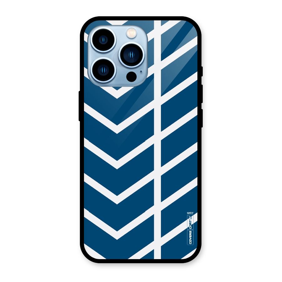 Blue White Pattern Glass Back Case for iPhone 13 Pro