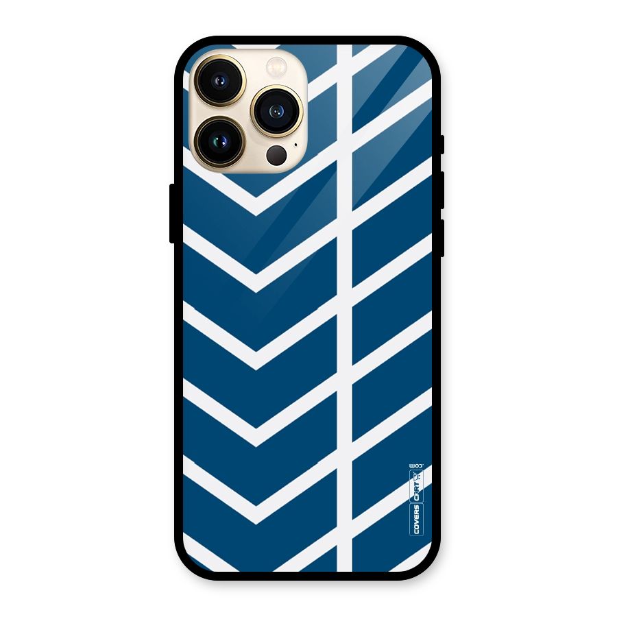 Blue White Pattern Glass Back Case for iPhone 13 Pro Max