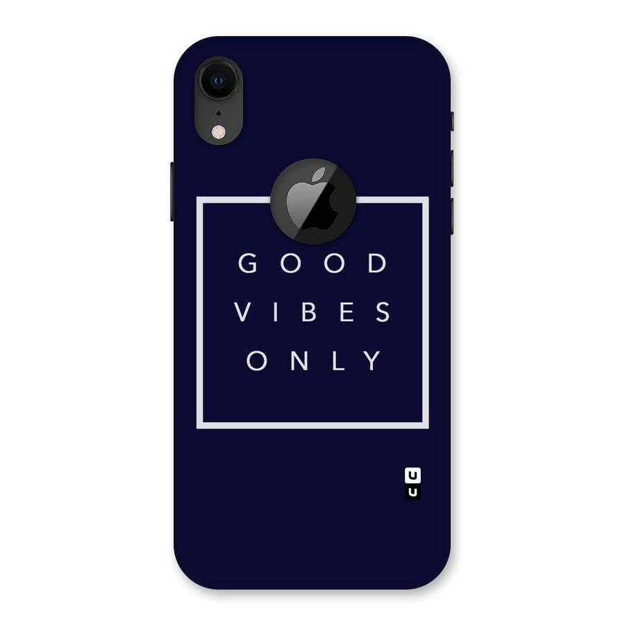 Blue White Vibes Back Case for iPhone XR Logo Cut