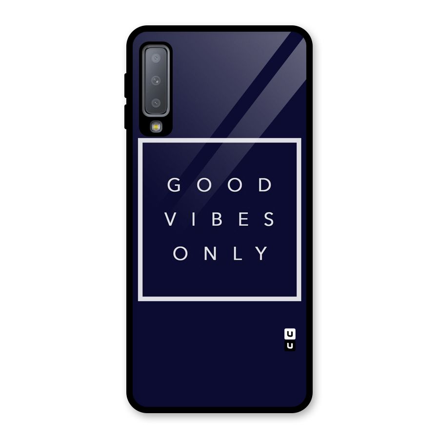 Blue White Vibes Glass Back Case for Galaxy A7 (2018)