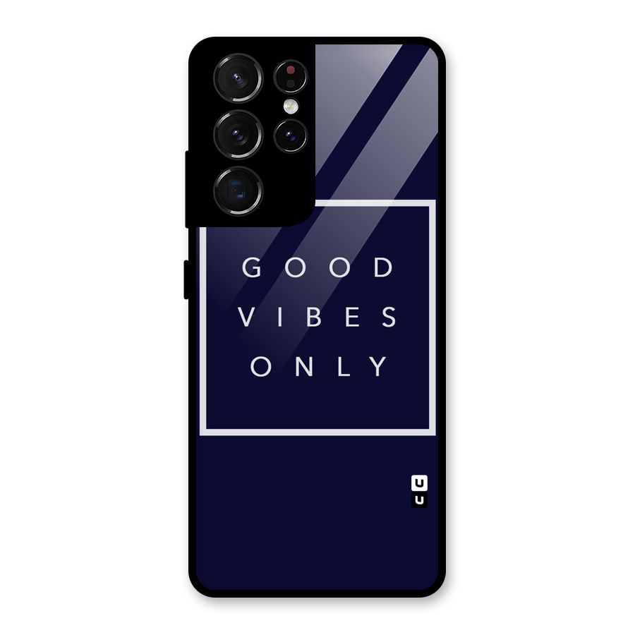 Blue White Vibes Glass Back Case for Galaxy S21 Ultra 5G