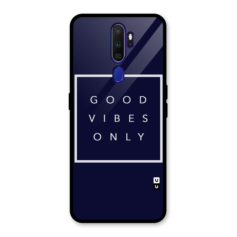 Blue White Vibes Glass Back Case for Oppo A9 (2020)