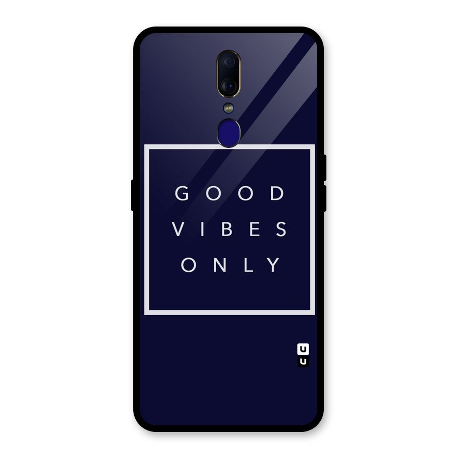 Blue White Vibes Glass Back Case for Oppo F11