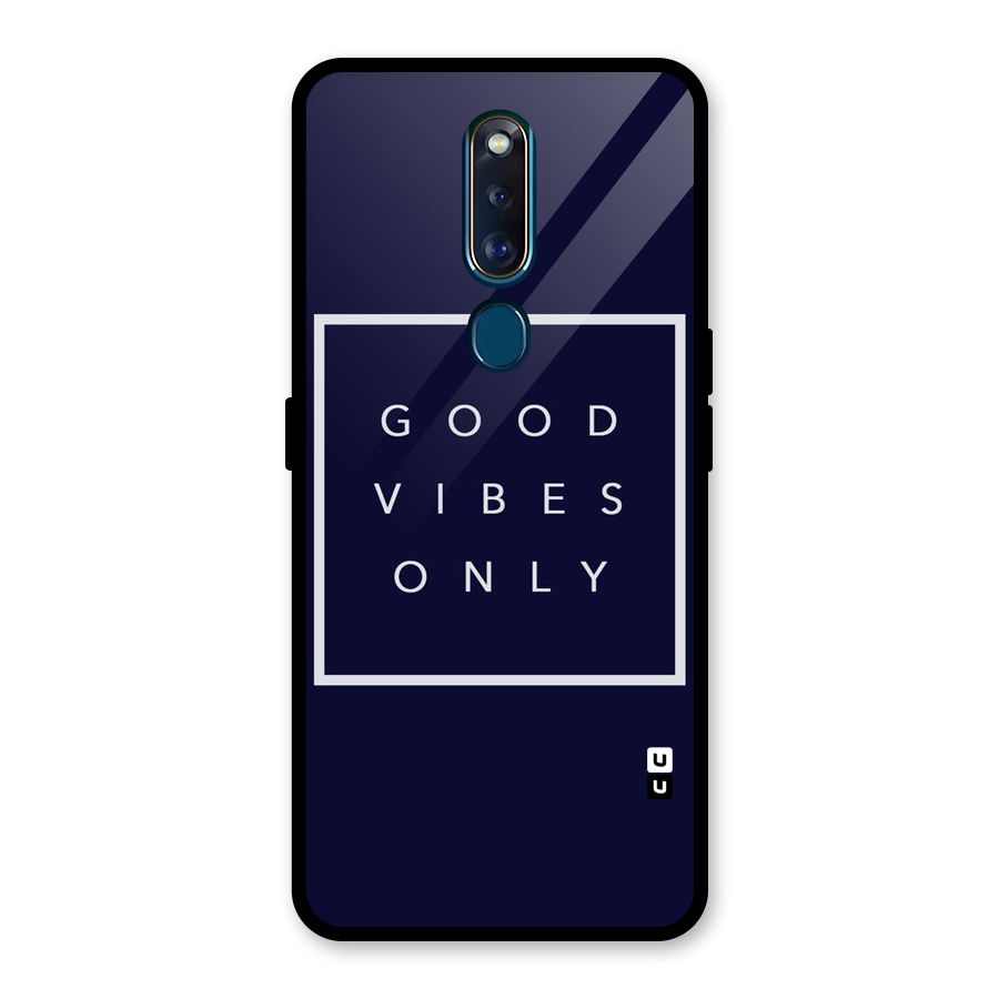 Blue White Vibes Glass Back Case for Oppo F11 Pro