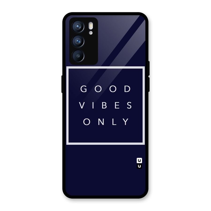 Blue White Vibes Glass Back Case for Oppo Reno6 5G