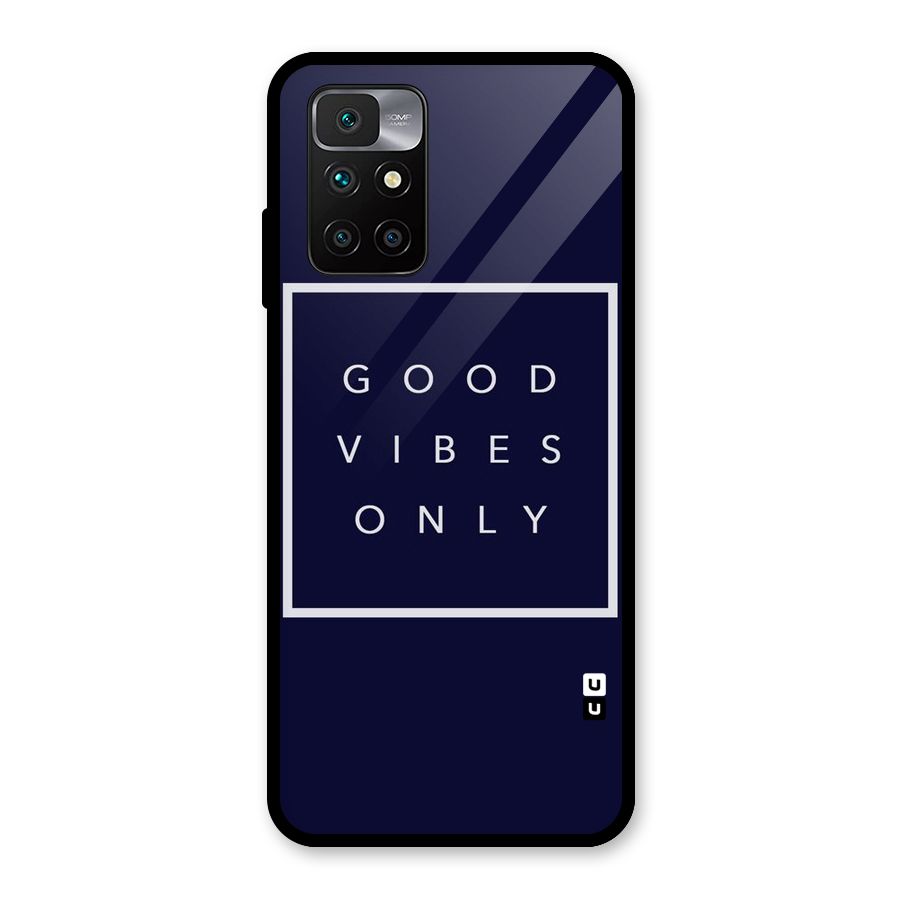 Blue White Vibes Glass Back Case for Redmi 10 Prime