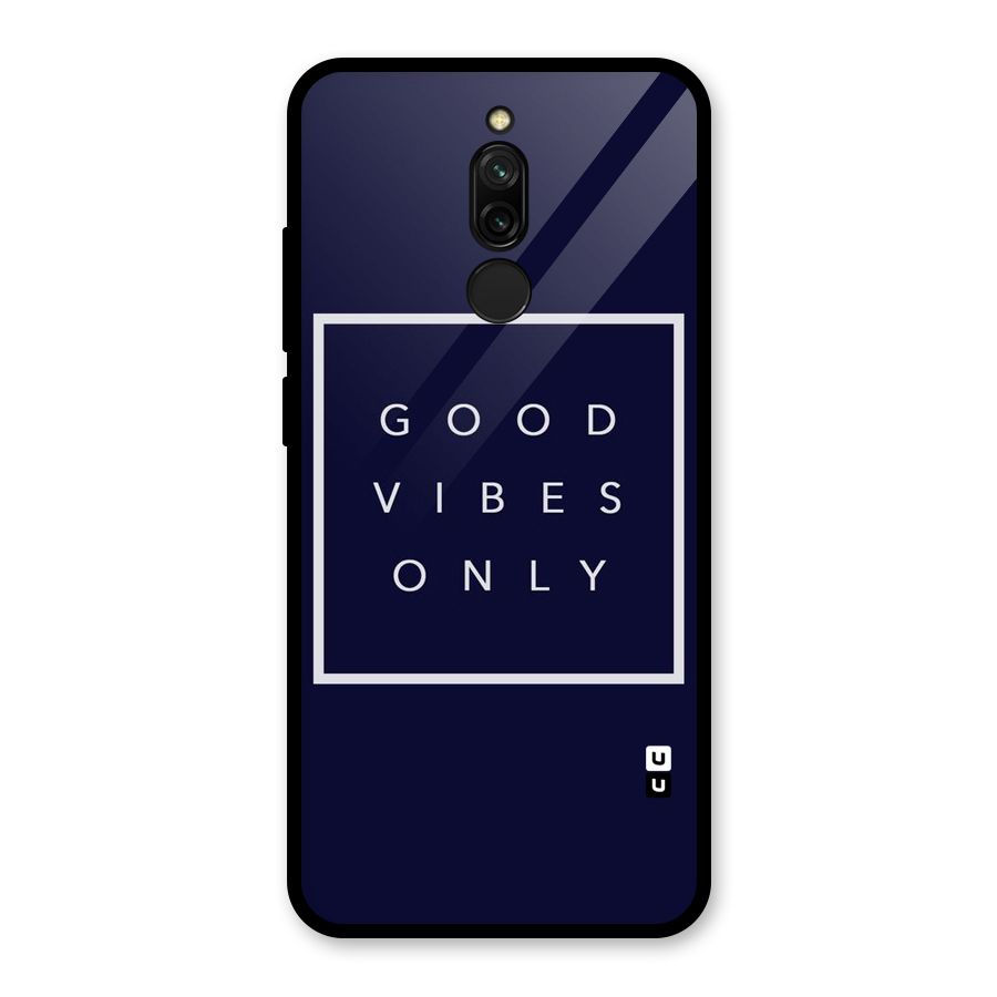 Blue White Vibes Glass Back Case for Redmi 8