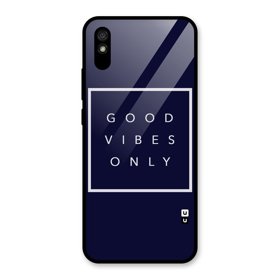 Blue White Vibes Glass Back Case for Redmi 9A