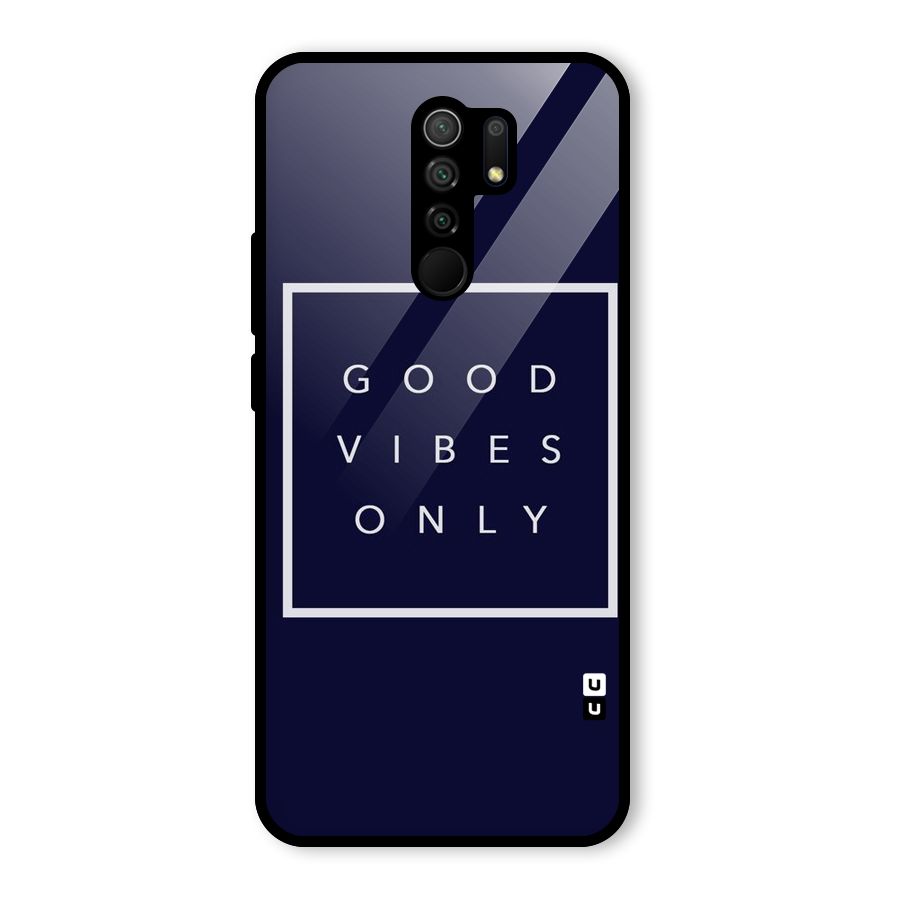Blue White Vibes Glass Back Case for Redmi 9 Prime