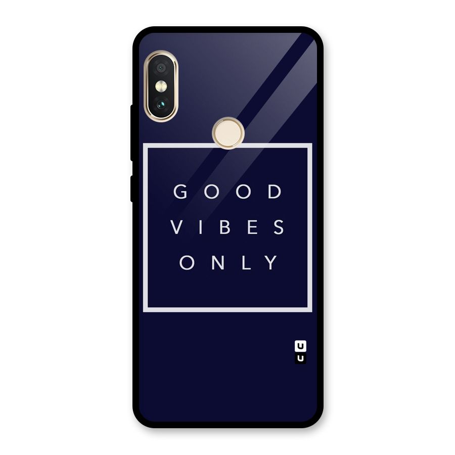 Blue White Vibes Glass Back Case for Redmi Note 5 Pro