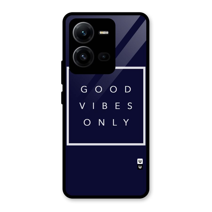 Blue White Vibes Glass Back Case for Vivo V25
