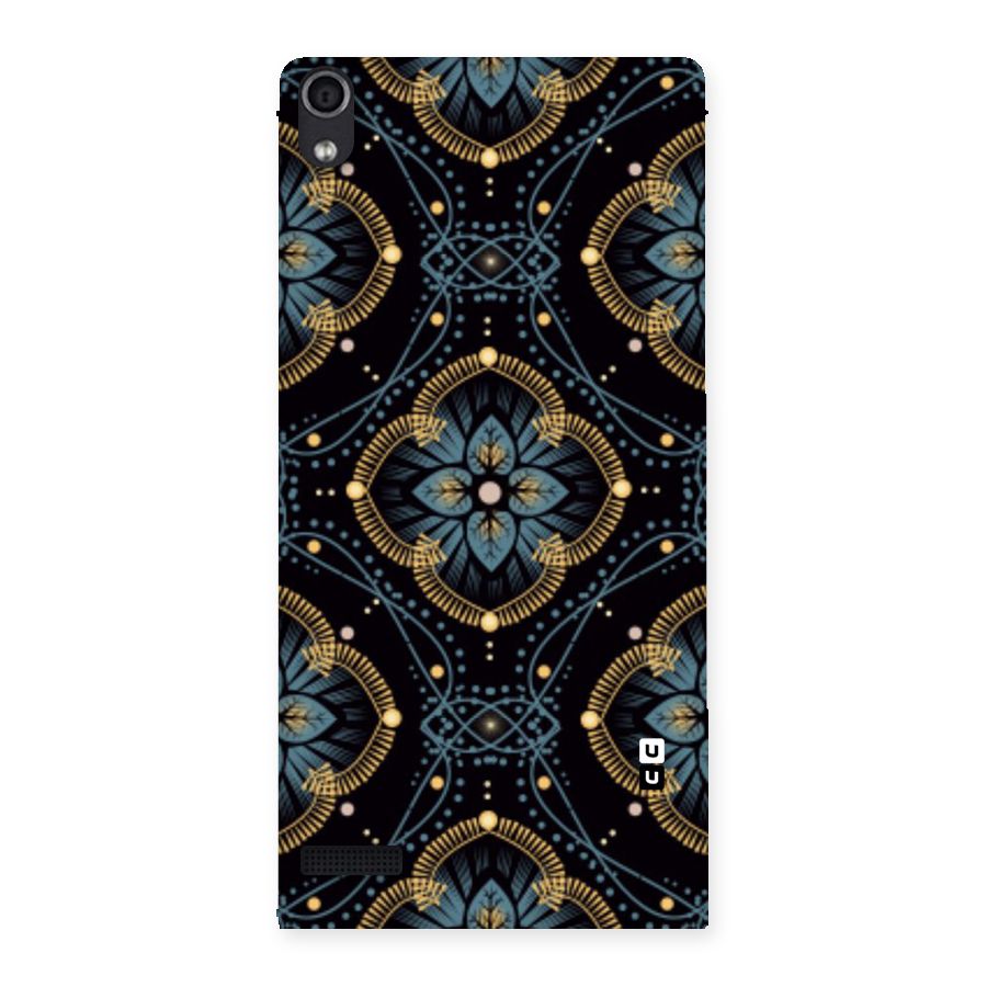 Blue With Black Flower Back Case for Ascend P6