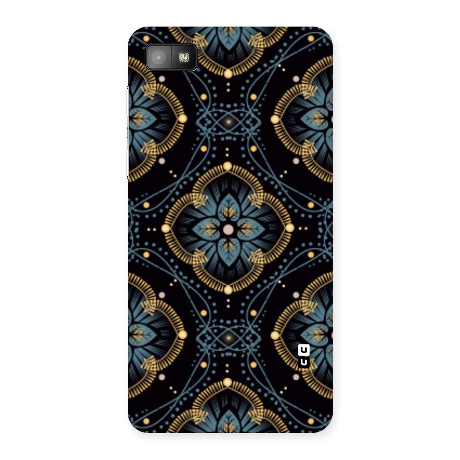 Blue With Black Flower Back Case for Blackberry Z10