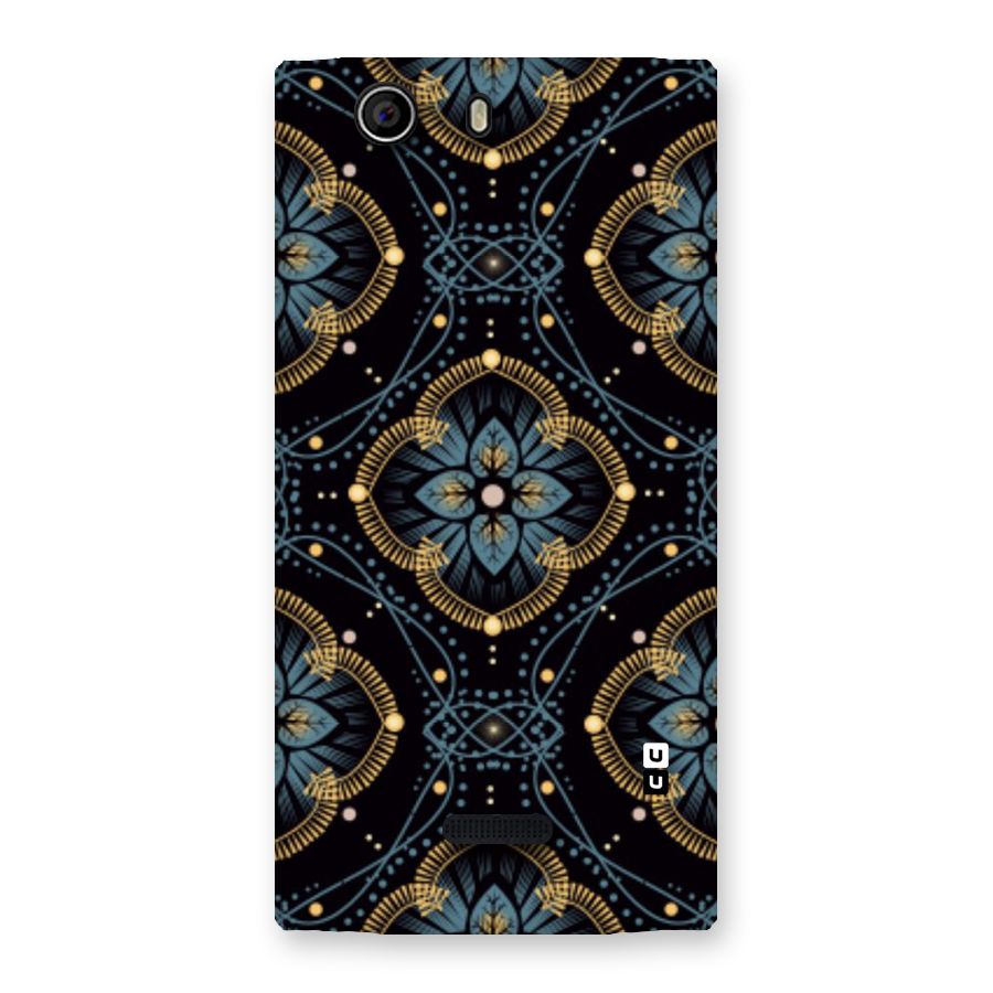 Blue With Black Flower Back Case for Canvas Nitro 2 E311