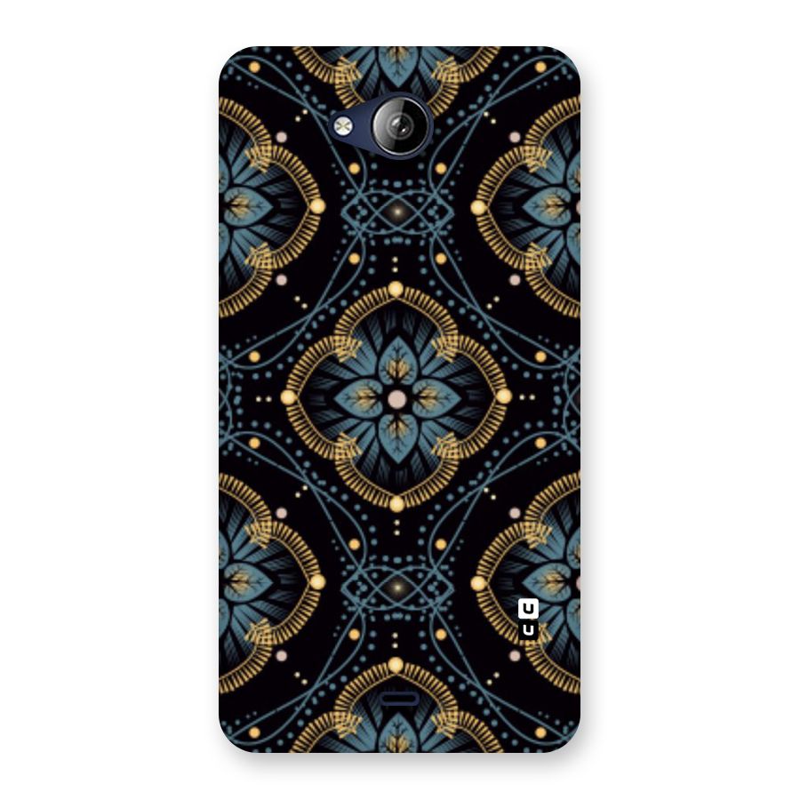 Blue With Black Flower Back Case for Canvas Play Q355