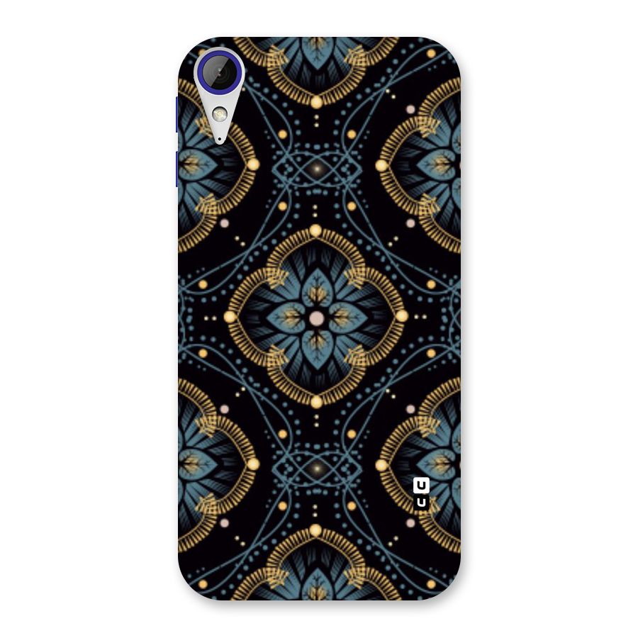 Blue With Black Flower Back Case for Desire 830