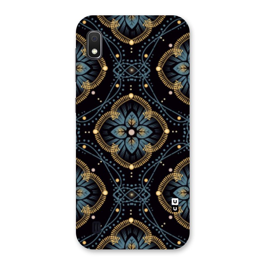 Blue With Black Flower Back Case for Galaxy A10