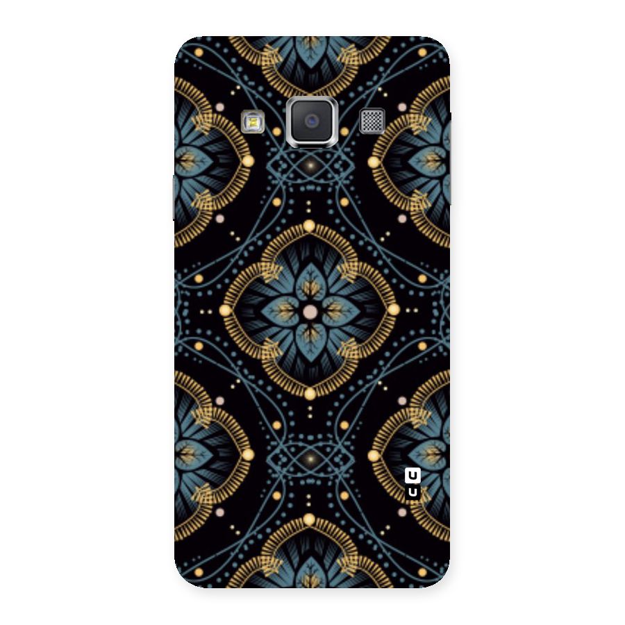 Blue With Black Flower Back Case for Galaxy A3
