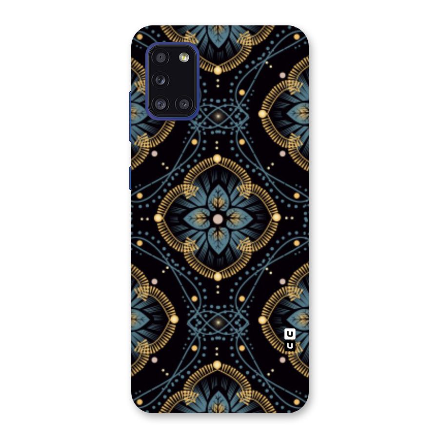 Blue With Black Flower Back Case for Galaxy A31