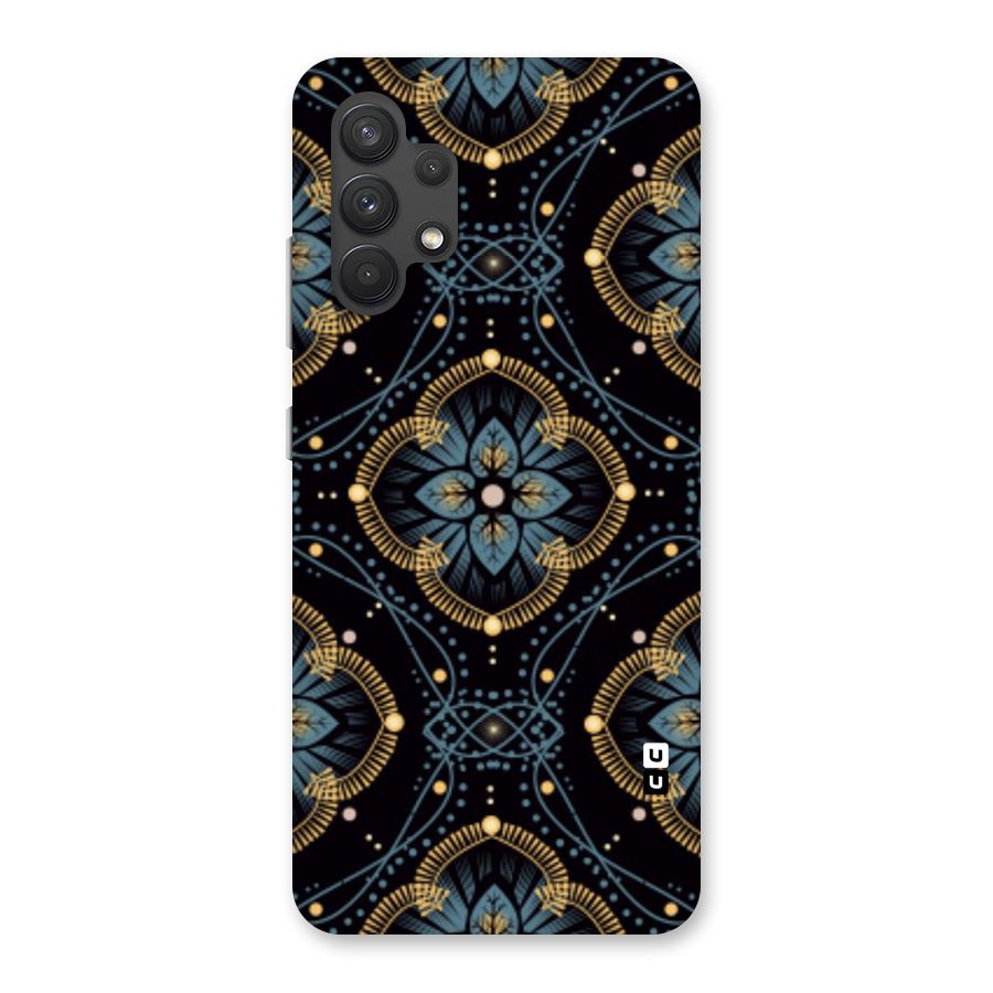 Blue With Black Flower Back Case for Galaxy A32