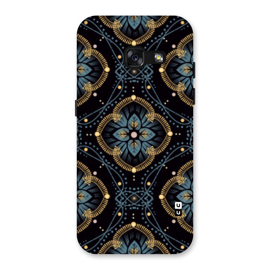 Blue With Black Flower Back Case for Galaxy A3 (2017)