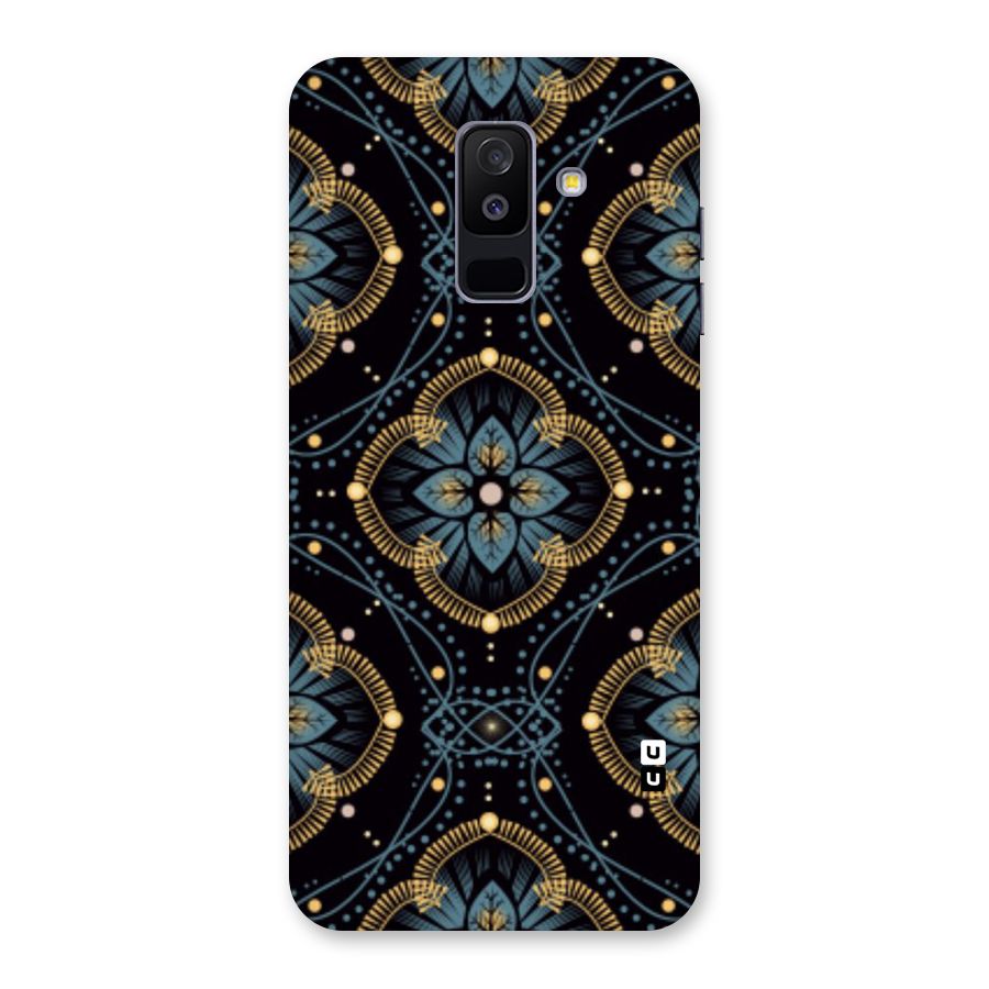 Blue With Black Flower Back Case for Galaxy A6 Plus