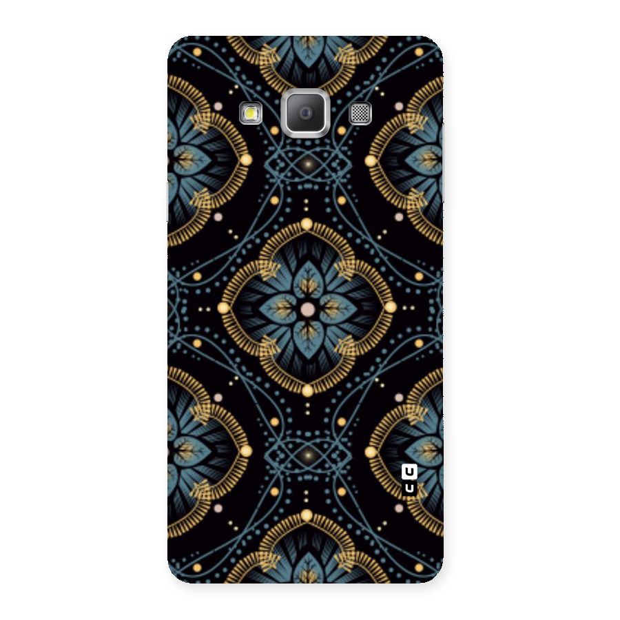 Blue With Black Flower Back Case for Galaxy A7