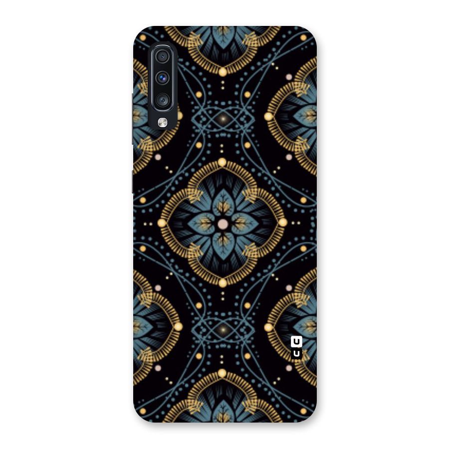 Blue With Black Flower Back Case for Galaxy A70