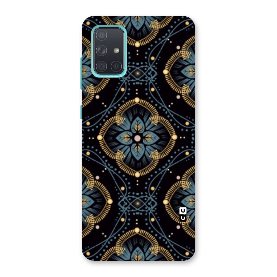 Blue With Black Flower Back Case for Galaxy A71