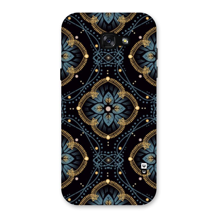 Blue With Black Flower Back Case for Galaxy A7 (2017)