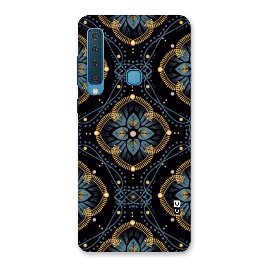 Blue With Black Flower Back Case for Galaxy A9 (2018)