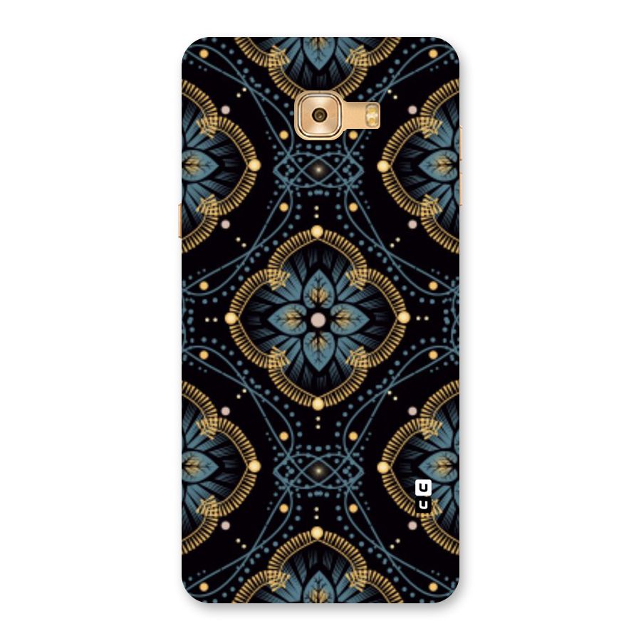 Blue With Black Flower Back Case for Galaxy C9 Pro