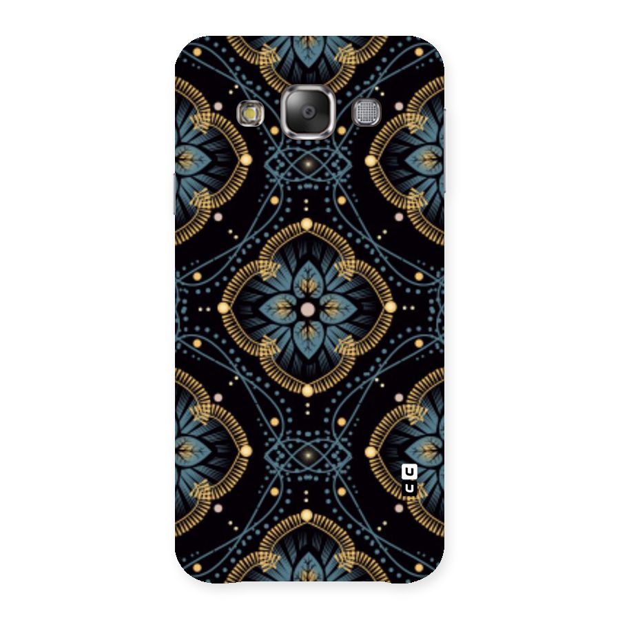 Blue With Black Flower Back Case for Galaxy E7