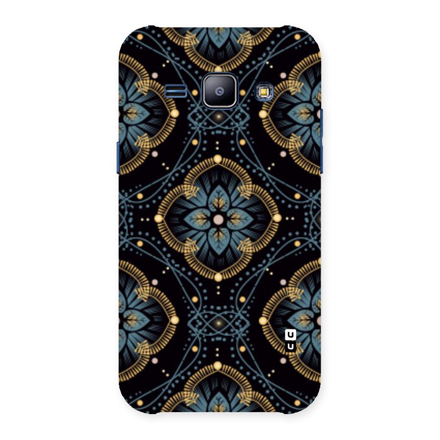 Blue With Black Flower Back Case for Galaxy J1