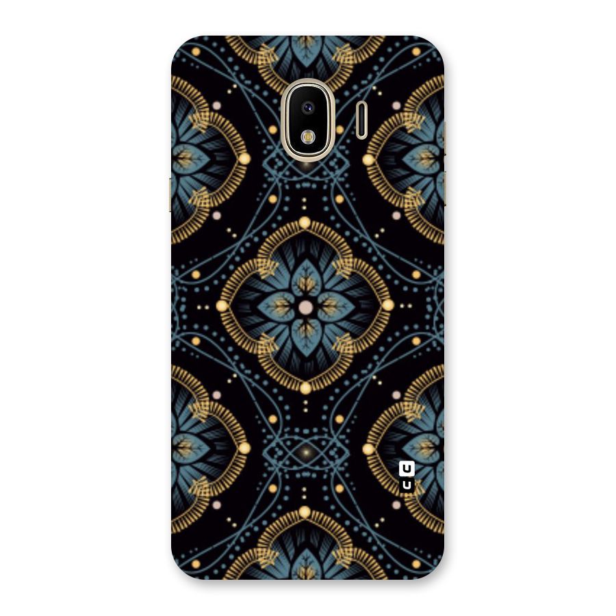 Blue With Black Flower Back Case for Galaxy J4