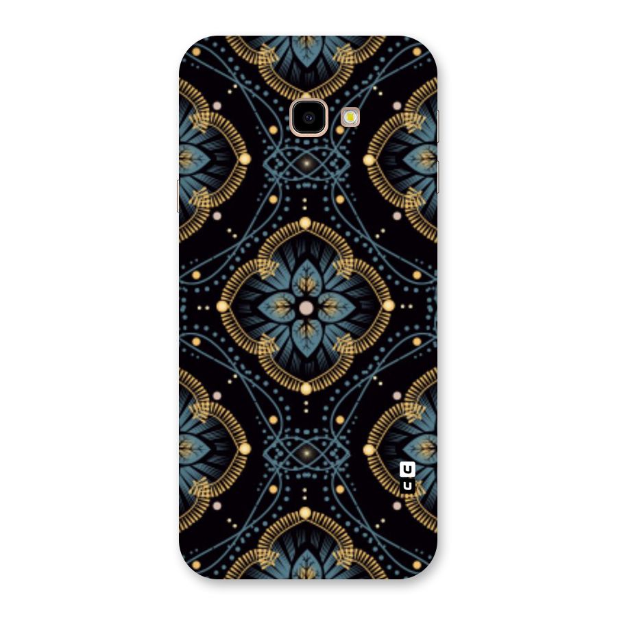 Blue With Black Flower Back Case for Galaxy J4 Plus