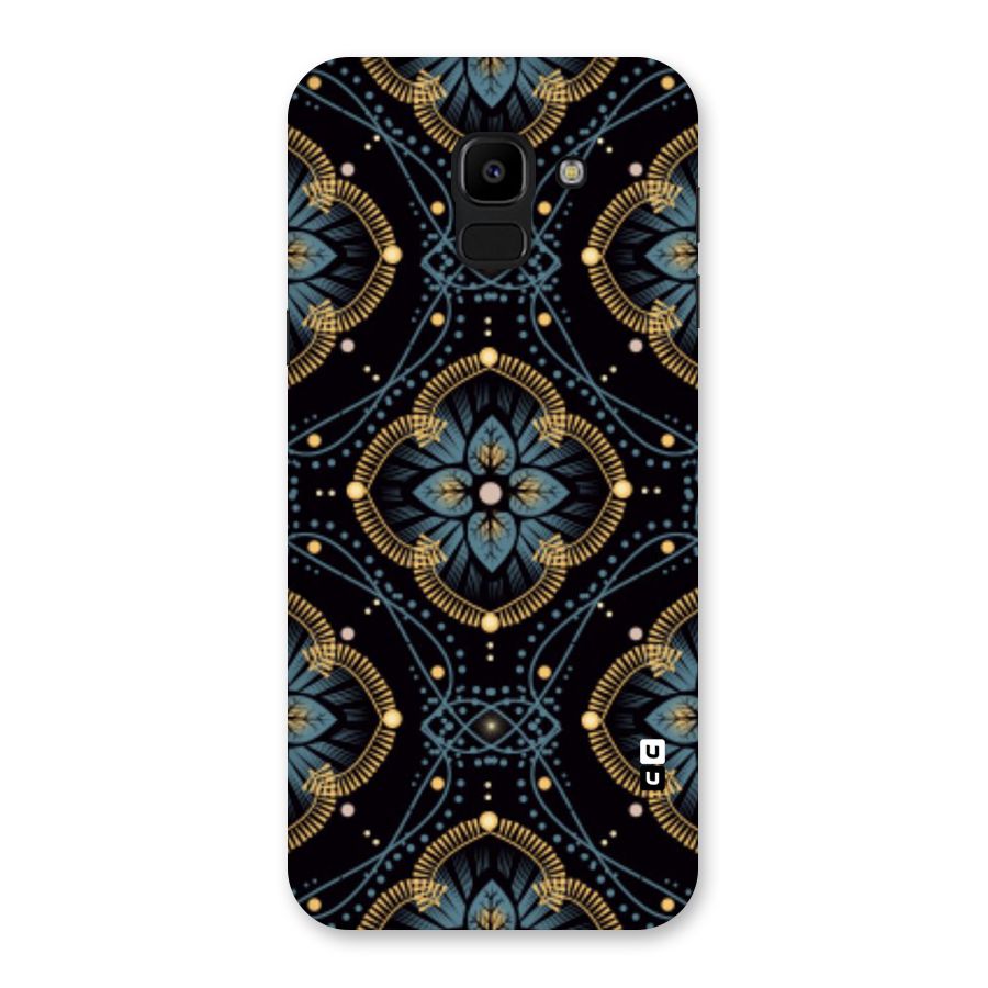 Blue With Black Flower Back Case for Galaxy J6