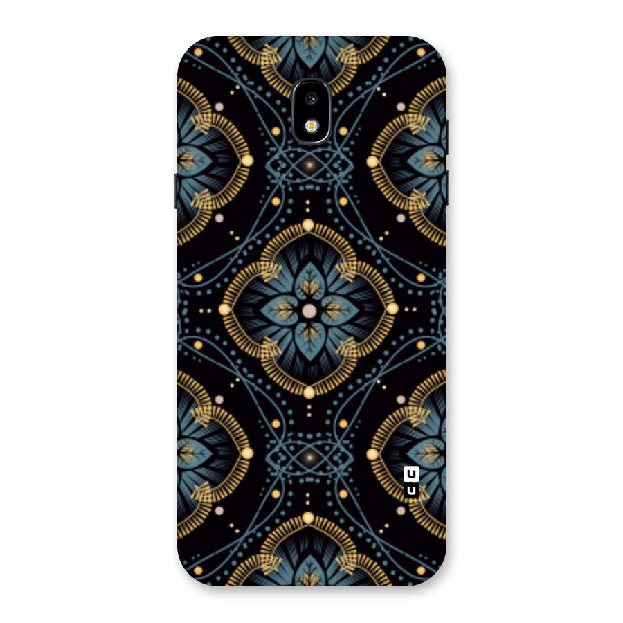 Blue With Black Flower Back Case for Galaxy J7 Pro