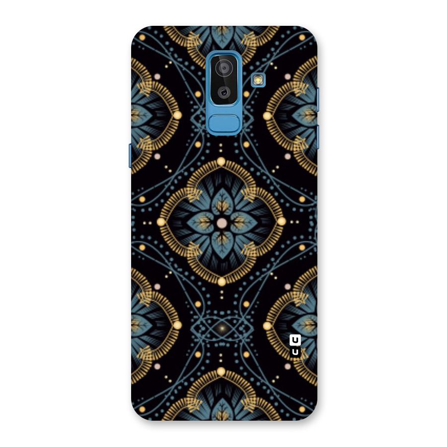 Blue With Black Flower Back Case for Galaxy J8