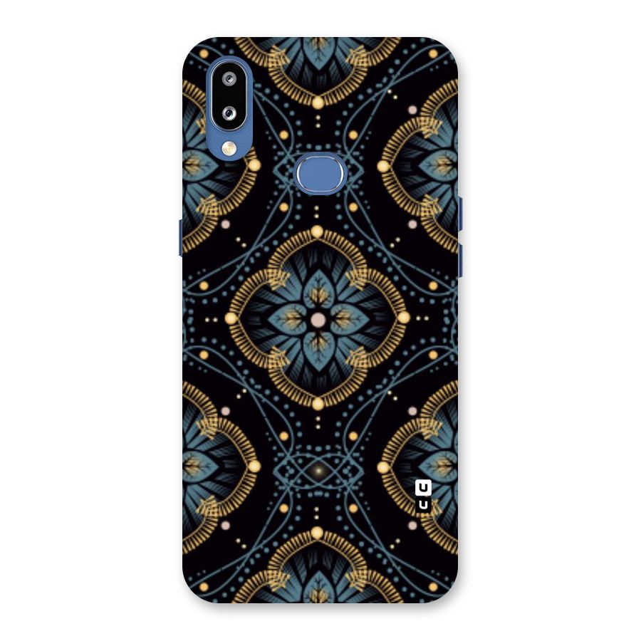 Blue With Black Flower Back Case for Galaxy M01s