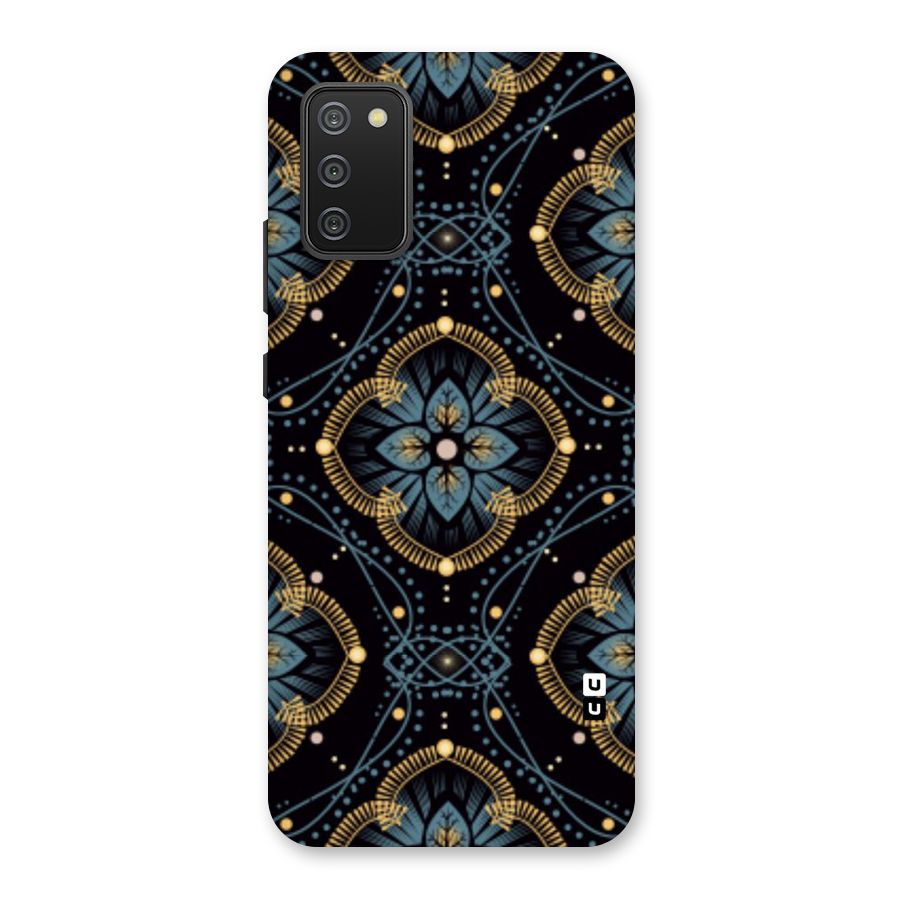 Blue With Black Flower Back Case for Galaxy M02s