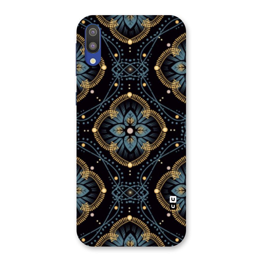 Blue With Black Flower Back Case for Galaxy M10