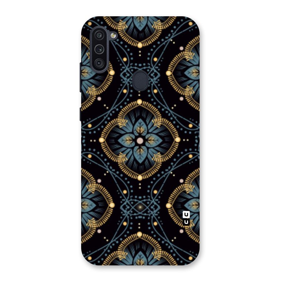 Blue With Black Flower Back Case for Galaxy M11